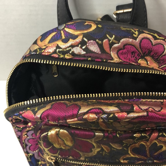 Metallic Fabric Floral Backpack - Picture 3 of 4